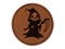 Creepy Spooky Skeleton Grim Reaper with Scythe Horror Round Iron-On Engraved Faux Leather Patch Applique - 2.5"